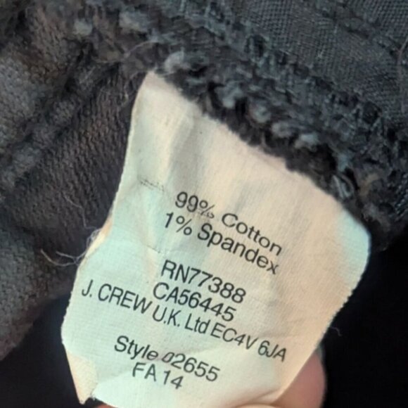 J. Crew Black Skinny Cords Corduroy Pants 26 - Picture 5 of 5